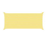 vidaXL Vela da ombra solare Giallo e Bianco 4,5 x 2 m, Tenda da esterno, resistente ai raggi UV, copertura rettangolare in poliestere, modernissima per terrazzi