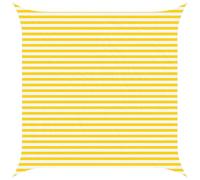 vidaXL Vela da ombra solare Giallo e Bianco 4 x 4 m, Telo da esterno per balcone, ombreggiatura moderna, resistente ai raggi UV per giardino, patio e bordo piscina