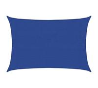 vidaXL Vela Parasole 160 g/m² Rettangolare Blu 3x5 m in HDPE, vela ombreggiante, ombra da patio, tettoia ombreggiante, vela da giardino, tettoia