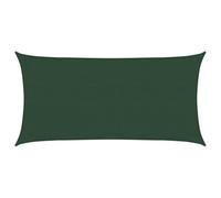 vidaXL Tenda parasole a vela, telo parasole, per esterni, giardino, balcone, 160 g/m², verde scuro, 3 x 6 m, HDPE