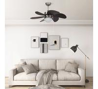 vidaXL Ventilatore da Soffitto con Luce 76 cm Marrone Scuro