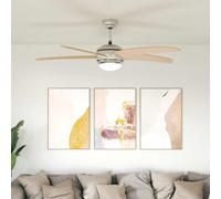 vidaXL Ventilatore da soffitto con luce e telecomando Ø 130 cm Sonoma