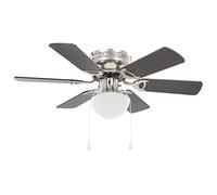 Ventilatore da Soffitto Decorato con Luce 82cm Marrone Scuro