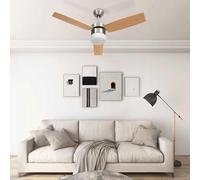 vidaXL Ventilatore Soffitto Luce e Telecomando 108cm Marrone Chiaro