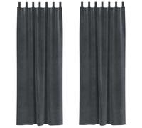 vidaXL Tende oscuranti 2 PCS Grigio Chiaro 140 x 260 cm Velluto, Tende oscuranti Eleganti, in Velluto alla Moda, per Camera, Soggiorno e Decorazione casa