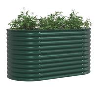 vidaXL Letto da Giardino Rialzato Verde 160x80x81 cm in Acciaio Galvanizzato