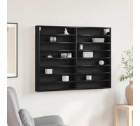 vidaXL Vetrina A parete Rovere Nero 100 x 8,5 x 75 cm