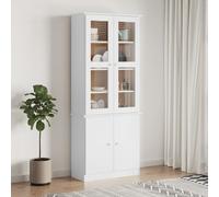 vidaXL Vetrina ALTA Bianca 77x35x186,5 cm in Legno Massello di Pino