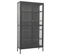 vidaXL Vetrina Antracite 90x40x180 cm in Acciaio e Vetro Temperato