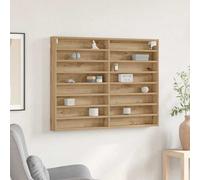 vidaXL Vetrina con lo scaffale rovere artigianale 100 x 8.5 x 75 cm