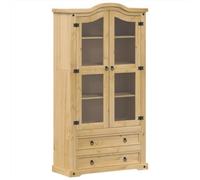 vidaXL Vetrina Corona 99x43x187 cm in Legno Massello di Pino