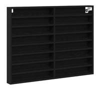 vidaXL Vetrina Vetrina/Espositore da parete, in legno di quercia nera, 100 x 8,5 x 75 cm, 10 ripiani per soggiorno/atrio