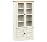 AX Mobiletto Vetrina Bianco Ante Vetro Serie VIGO Uffici Rustico Legno 0K 353194