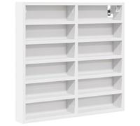 vidaXL Armadietto con Vetrina Bianco 60x8,5x58 cm Legno Multistrato, mobile vetrina, mobile a parete, mobile pensile, vetrina, mobile a muro