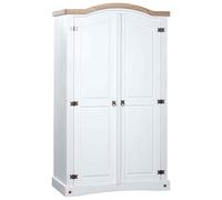 vidaXL vidaXL Armadio in Legno di Pino Messicano Corona 2 Ante Bianco