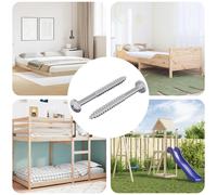 vidaXL Vite in Legno 2 pcs Argento 9,8 x 53 mm Acciaio, Vite regolabile, fissaggio in metallo, soluzione fai da te, strutturale, lavorazione del legno, strumento di ingegneria, assemblaggio sicuro