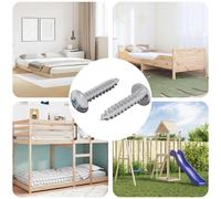 vidaXL Viti in Legno 2 pcs Argento M4 x 20 mm Acciaio, Soggiorno, Viti in Legno Resistenti, Fasteners a Testa Rotonda, Phillips, Utensili per Progetti Interni ed Esterni