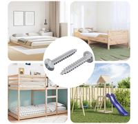 vidaXL Viti in Legno 2 pcs Argento M4 x 25 mm Acciaio, Soggiorno, Viti in Legno Resistenti, Fasteners a Testa Rotonda, Phillips, Utensili per Progetti Interni ed Esterni