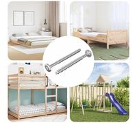 vidaXL Viti in Legno 2 pcs Argento M6 x 70 mm Acciaio, Viti da soggiorno, legno per mobili, fissaggi di precisione, durevole per esterni, assemblaggio progetti da giardino