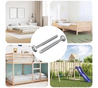 vidaXL Viti in Legno 2 pcs Argento M6 x 70 mm Acciaio, Viti da soggiorno, legno per mobili, fissaggi di precisione, durevole per esterni, assemblaggio progetti da giardino
