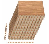 vidaXL Tappeti 50 pcs legno 18 m² Schiuma EVA, Tappetini a puzzle interconnessi, proteggono il pavimento, perfetti per la palestra e il fitness