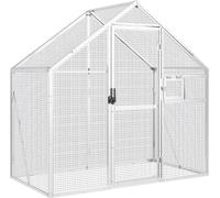 vidaXL Voliera Argento 179x100x185 cm in Alluminio