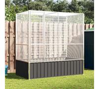 vidaXL Voliera Argento 210,5x107x212 cm in Acciaio