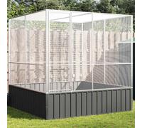 vidaXL Voliera Argento 211x207x212 cm in Acciaio