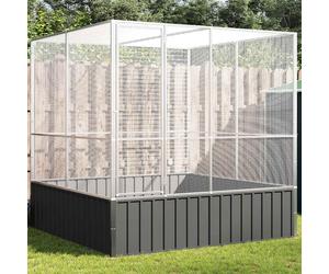 vidaXL Voliera Argento 211x207x212 cm in Acciaio