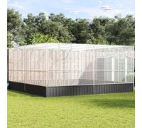 vidaXL Voliera Argento 418x414x212 cm in Acciaio