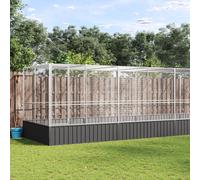 vidaXL Voliera con Estensione Argento 1039x207x212 cm in Acciaio
