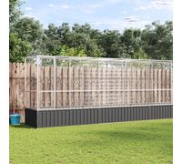 vidaXL Voliera con Estensione Argento 1042,5x107x212 cm in Acciaio