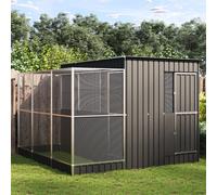 vidaXL Voliera con Estensione Argento 290x303x216 cm Acciaio