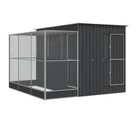 vidaXL Voliera con Estensione Argento 290x303x216 cm in Acciaio