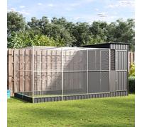 vidaXL Voliera con Estensione Argento 416x203x216 cm Acciaio