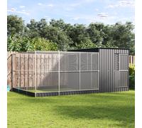 vidaXL Voliera con Estensione Argento 497x303x216 cm in Acciaio