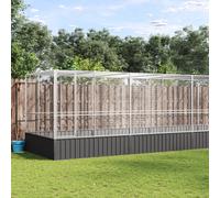vidaXL Voliera con Estensione Argento 625x207x212 cm in Acciaio