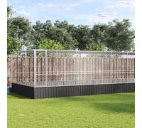 vidaXL Voliera con Estensione Argento 932x307x212 cm in Acciaio