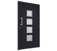 vidaXL Porta di Ingresso con Accessori Sicurezza Eleganza Entrata Casa Edifici Soglia Alluminio Rinforzi e Anima in Acciaio Antracite 108x208 cm