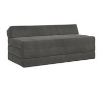 vidaXL Divano Letto Pieghevole Grigio Scuro 120 x 60 x 49 cm Tessuto, Divano regolabile, seduta pieghevole rettangolare, letto versatile, mobile salvaspazio, soluzione accogliente