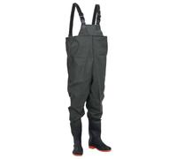 vidaXL Wader da Pesca con Pettorina e Stivali Verde Scuro Taglia 45, Wader con Stivali, Stivali Alti Fino al Petto, Stivali per la Pesca