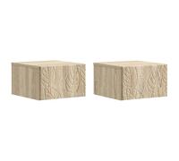 vidaXL Comodino da parete, 2 pezzi, rovere Sonoma, 49 x 34,5 x 20 cm, per soggiorno, scrivania compatta, portaoggetti a parete, mensola sospesa, tavolino funzionale, organizer moderno