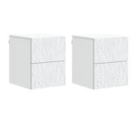 vidaXL Comodino da parete, 2 pezzi, bianco, 34,5 x 33 x 40 cm, comodino essenziale, unità compatta, mobile moderno, compagno chic per la camera da letto, ripostiglio pratico