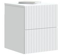 vidaXL Mobiletto da notte a muro con cassetto Bianco 33 x 34,5 x 40 cm, Unità Murale Vintage, Mobili Compatti, Soluzione di Storage Multifunzionale, Scrivania Flottante Ampia