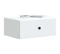 vidaXL Mobiletto da notte a muro con cassetto Bianco 49 x 34,5 x 20 cm, Mobile camera moderno, comodino rettangolare con spazio ampio, tavolino compatto per spazi ridotti, essentials versatili