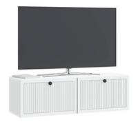vidaXL Mobile Porta TV da Muro Bianco 98 x 31 x 30 cm, Mobile TV rettangolare per soggiorno moderno, con spazio adeguato, organizer compatto per la casa