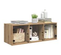 vidaXL Armadietto a Muro Rovere Artigianale 102 x 37 x 35 cm, Soggiorno, Mobile Moderno da Parete, Design Rettangolare, Soluzione di stoccaggio Resistente, Porta in Vetro, unità compatta