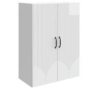 vidaXL Wandkast 66 x 34,5 x 90 cm Bewerkt hout Hoogglans Wit