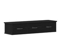 vidaXL Mobile a Parete Rovere Nero 88x26x18,5 cm in Truciolato, armadietto TV a Parete, unità TV a Parete, armadietto sospeso, unità a Parete