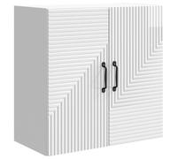 vidaXL Mobiletto a muro Bianco Lucido 59 x 31 x 60 cm, Armadio da Muro Stiloso, Design Vintage, Spazio Ottimizzato, Organizzatore Funzionale per il Soggiorno